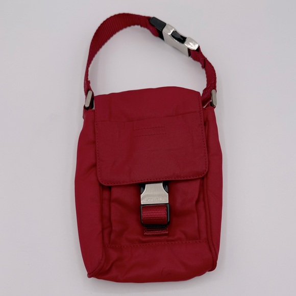 Prada Red Nylon Shoulder Pouch Bag MV583 - Authentic! Very Good Condition - Picture 1 of 15
